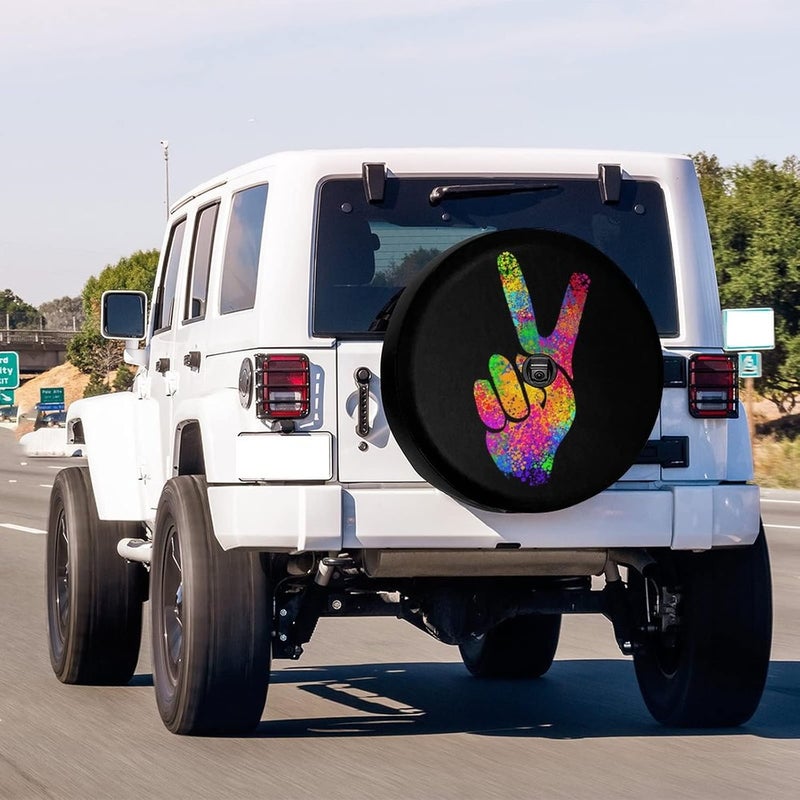 Foruidea Hippie Peace Sign Spare Tire Cover - Image 2