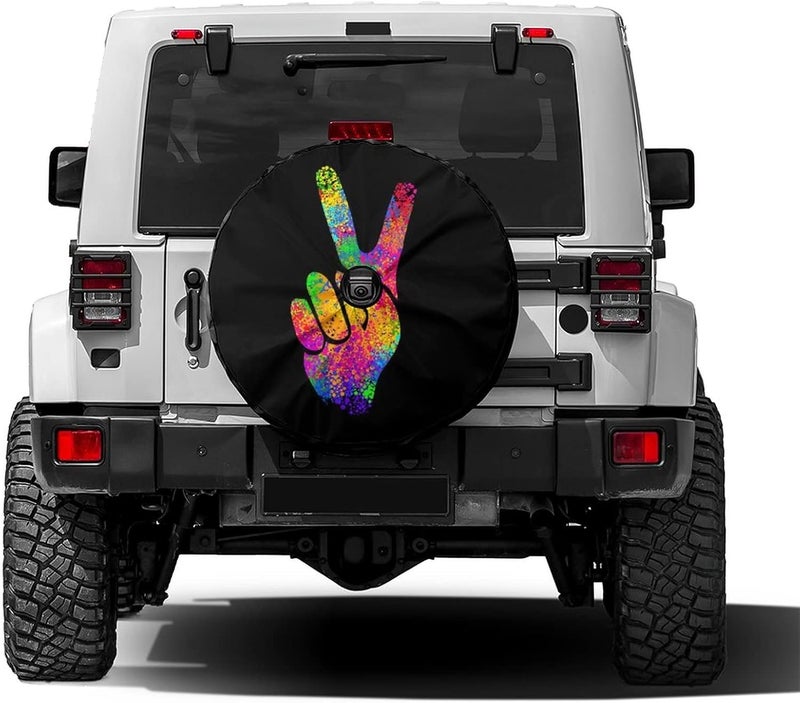 Foruidea Hippie Peace Sign Spare Tire Cover - Image 1