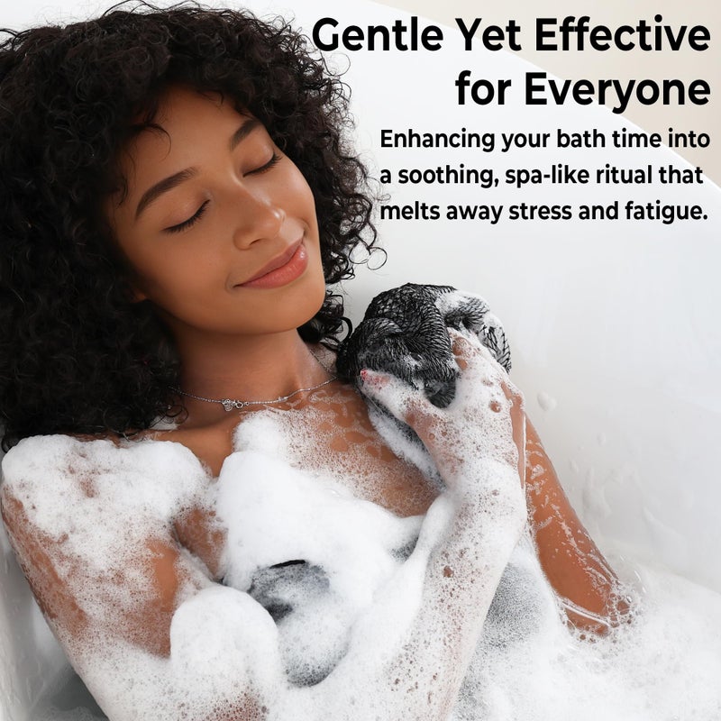 RelaxScene African Net Sponge Black and AntiGolden - 2 Pieces Authentic African Bath Sponges with Knots - Exfoliating Body Scrubber for Men - Back Scrub Exfoliator for Shower Bathroom Accessories - Image 4