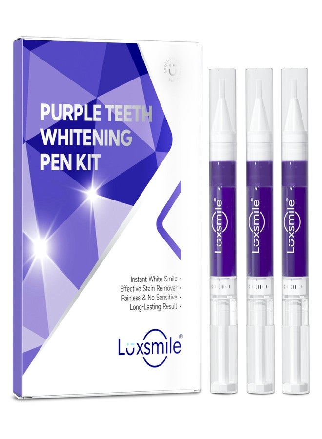 Luxsmile أقلام جل تبييض الأسنان V34، مبيض أسنان بنفسجي، غير حساس، يحتوي على 25% بيروكسيد الكارباميد، مصحح لون الأسنان، (3 × 4 مل / قلم) - Image 1