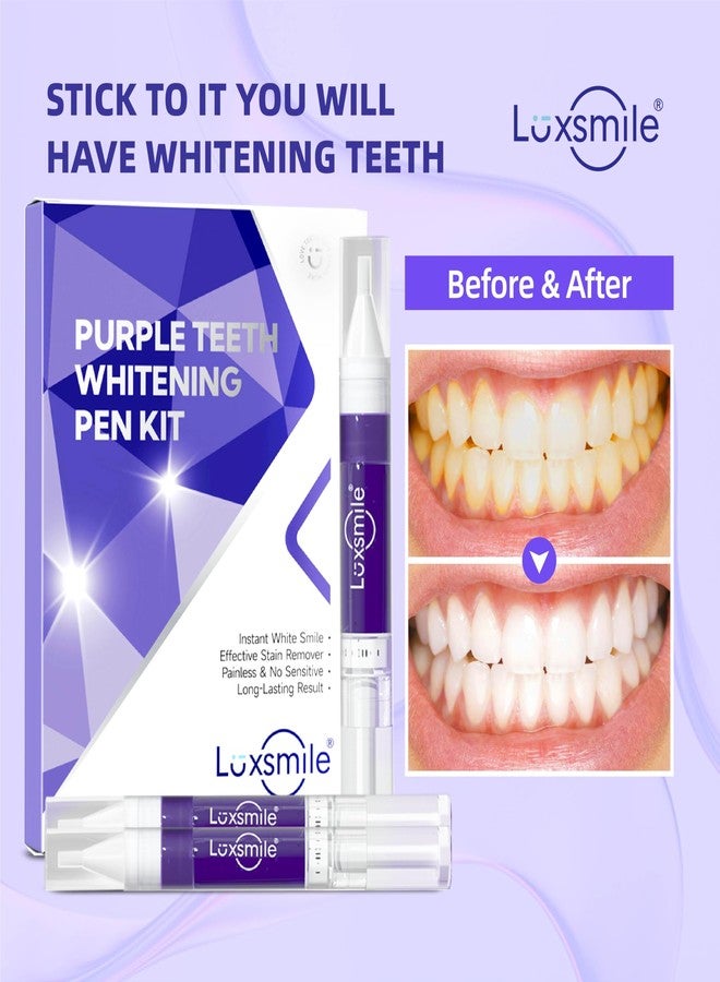 Luxsmile أقلام جل تبييض الأسنان V34، مبيض أسنان بنفسجي، غير حساس، يحتوي على 25% بيروكسيد الكارباميد، مصحح لون الأسنان، (3 × 4 مل / قلم) - Image 3