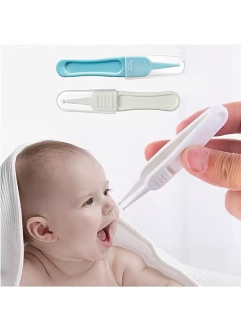 Gonice - Nose Cleaning Tweezer, Plastic Round-Head Baby Ear Nose Navel Cleaner Clip Tool, Pack of 2 - Image 1