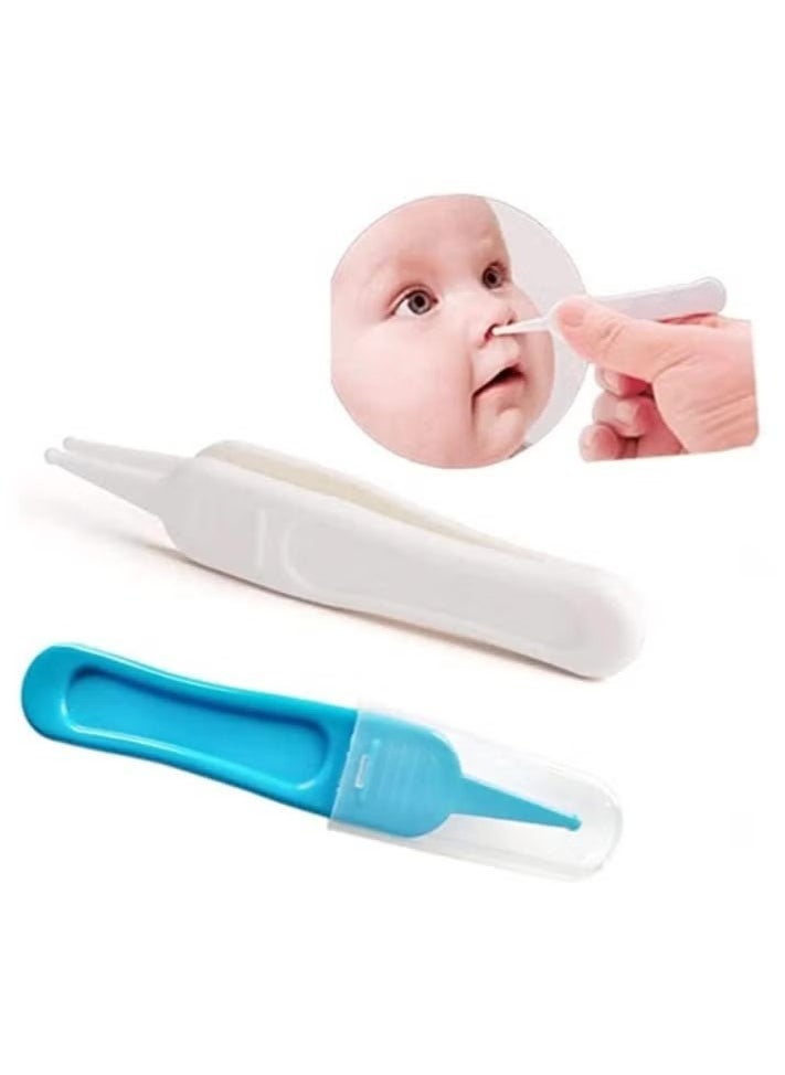 Gonice - Nose Cleaning Tweezer, Plastic Round-Head Baby Ear Nose Navel Cleaner Clip Tool, Pack of 2 - Image 1