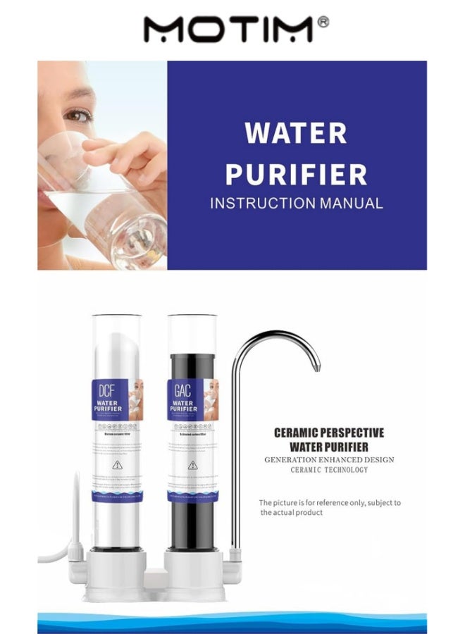 Motim Ceramic Water Filter System for Kitchen Faucet Clear Long-Lasting Water Purifier Water Filter Dispenser Reduces Most of Heavy Metals Bad Taste & Outdoor - Image 5