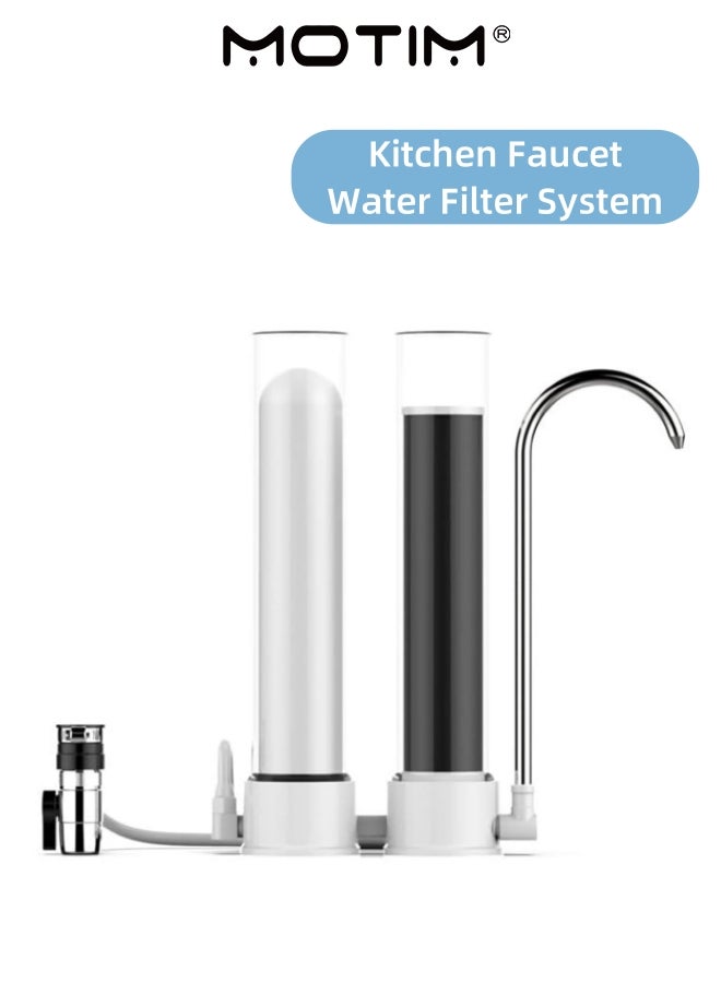 Motim Ceramic Water Filter System for Kitchen Faucet Clear Long-Lasting Water Purifier Water Filter Dispenser Reduces Most of Heavy Metals Bad Taste & Outdoor - Image 1
