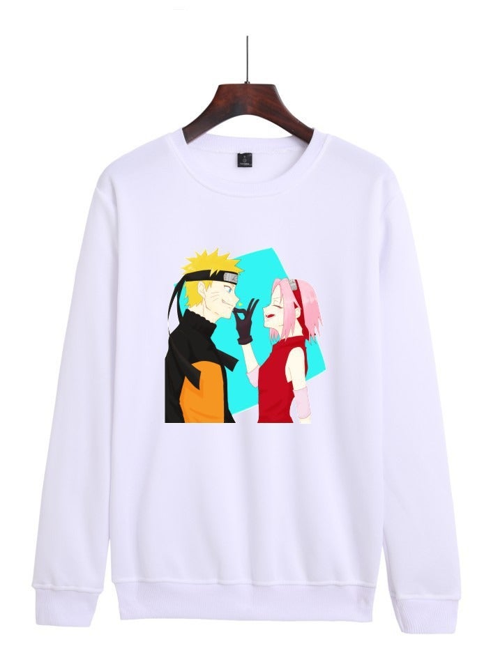 KUYING Naruto Card Retro Round Neck Hoodie  - Image 1
