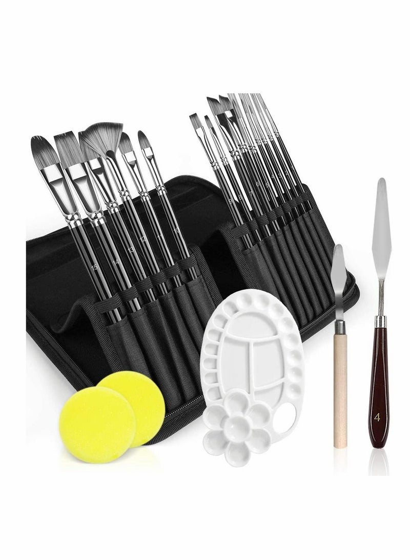 Excefore Professional Artist Paint Brushes for Acrylic Painting, Watercolor and Gouache – Painting Brush Set – Acrylic and Watercolor Brushes - Image 1