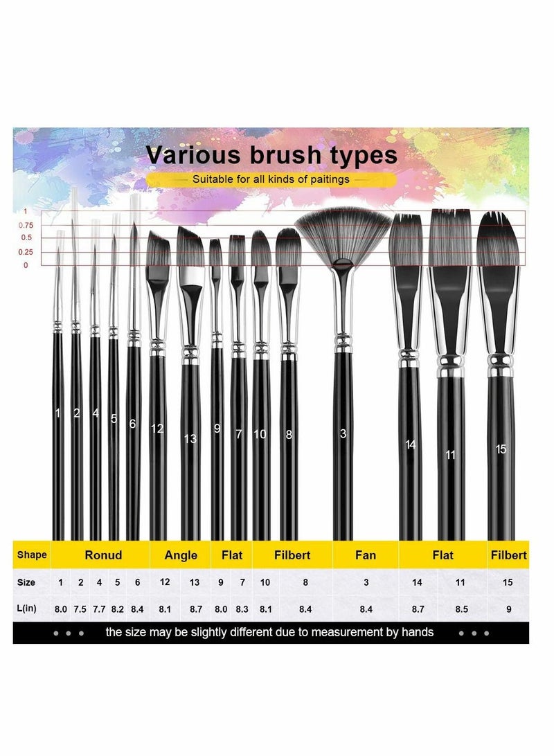 Excefore Professional Artist Paint Brushes for Acrylic Painting, Watercolor and Gouache – Painting Brush Set – Acrylic and Watercolor Brushes - Image 2