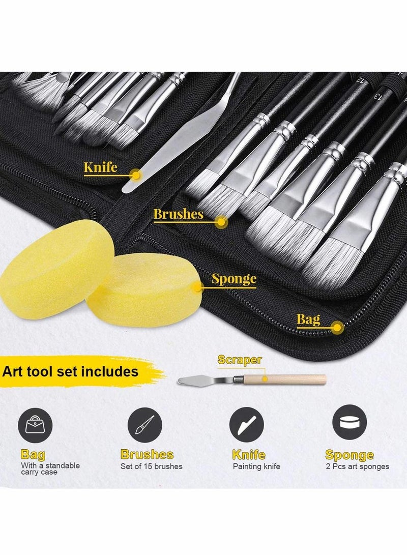 Excefore Professional Artist Paint Brushes for Acrylic Painting, Watercolor and Gouache – Painting Brush Set – Acrylic and Watercolor Brushes - Image 3