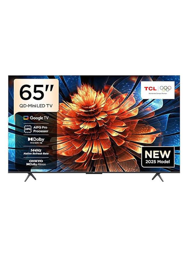 تي سي إل تلفزيون 65 بوصة سمارت TV 4K QD-Mini LED ملون كريستال كوانتم HDR 10+ للألعاب Google TV، معدل تحديث أصلي 144Hz، ONKYO 2.1 Hi-Fi، Dolby Atmos، وضع الذكاء الاصطناعي، (طراز 2025) - Image 1
