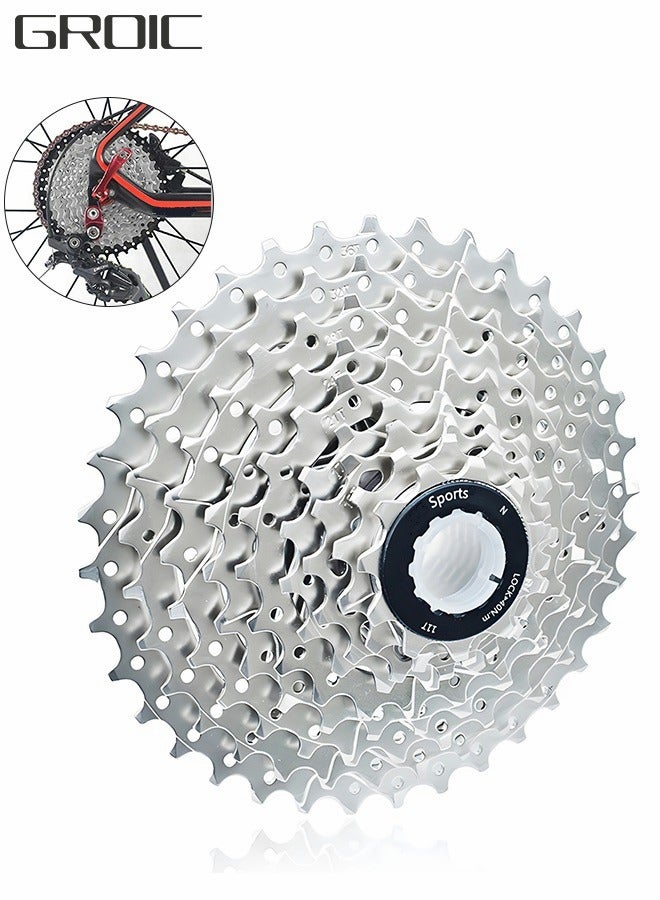 GROIC 9 Speed Cassette for Mountain Bike 11-36T Fit for Mountain Bike, Road Bicycle, MTB, BMX, Mountain Lightweight Bicycle Freewheel - Image 1