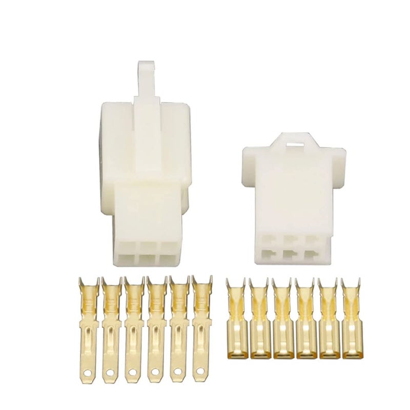 EGOPAL 5 Sets 6 Pin 2.8Mm Wire Harness Motorcycle Sensor Connector Automotive Cable Socket, White - Image 2
