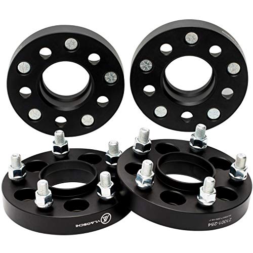 VLAOSCHI Black Forged 5x115 Hubcentric Wheel Spacers 1.25 Inch with 14x1.5 Studs 71.5mm Hub Bore Compatible with Dodge 5 Lug for 2009-2022 Challenger | 2006-2022 Charger | 2005-2008 Magnum - Pack of 4 - Image 1