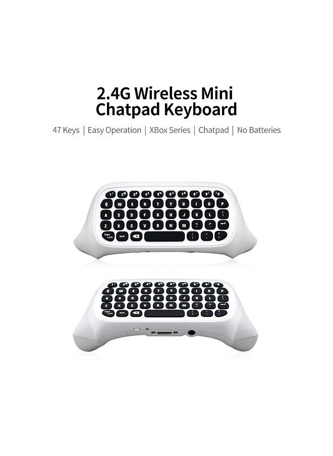 Generic - 2.4G Wireless Mini Chatpad Keyboard with 3.5mm Audio Jack Chat Message Keypad Replacement for XBox One/Slim/Elit Controller White - Image 1