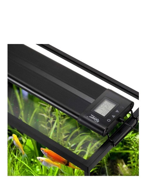 Aquarium Programmable LED Light, Full Spectrum Plant Fish Tank Light Extendable Brackets with LCD Setting Display, IP68 Waterproof, 7 Colors, 4 Modes for Advanced Players 60W (90-110 cm)