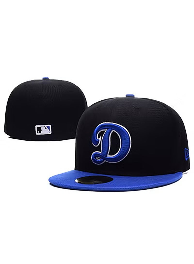 NEW ERA MLB Team Logo Black - Blue Color - Blocked Flat - Brim Baseball Cap-56.8cm