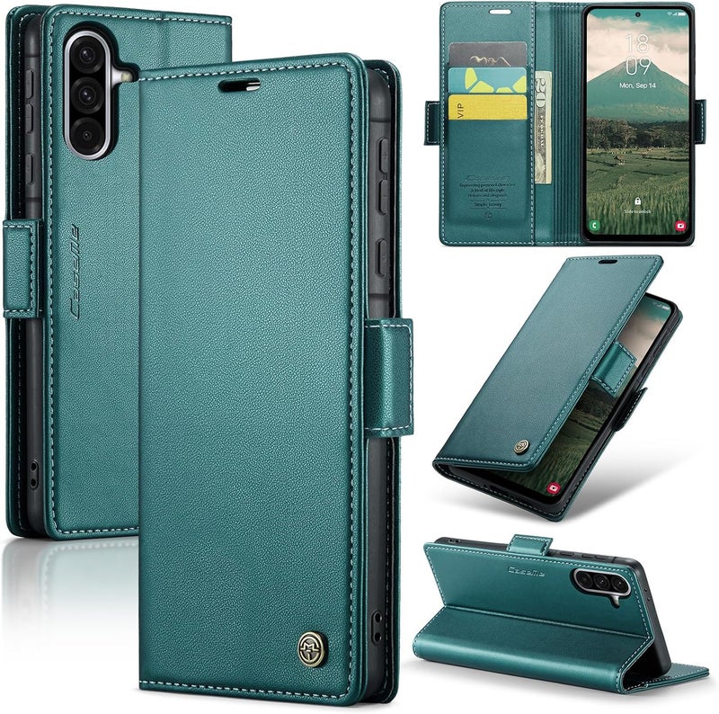 Rerzoiro Case for Samsung Galaxy A56 5G Case, Cover Premium PU Leather [RFID Blocking] Wallet Flip Folio Case with Card Holder and Magnetic Kickstand Cover for Samsung Galaxy A56,Turquoise - Image 1