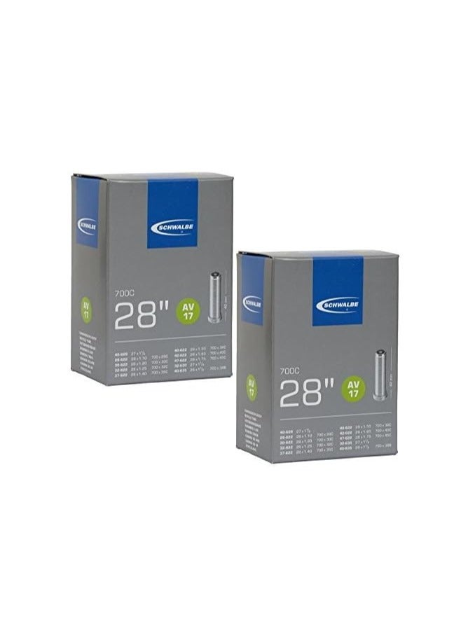 Schwalbe AV17 Inner Tubes 700 x 28-45c / 28" 27", Schrader Valve (Pack of 2)