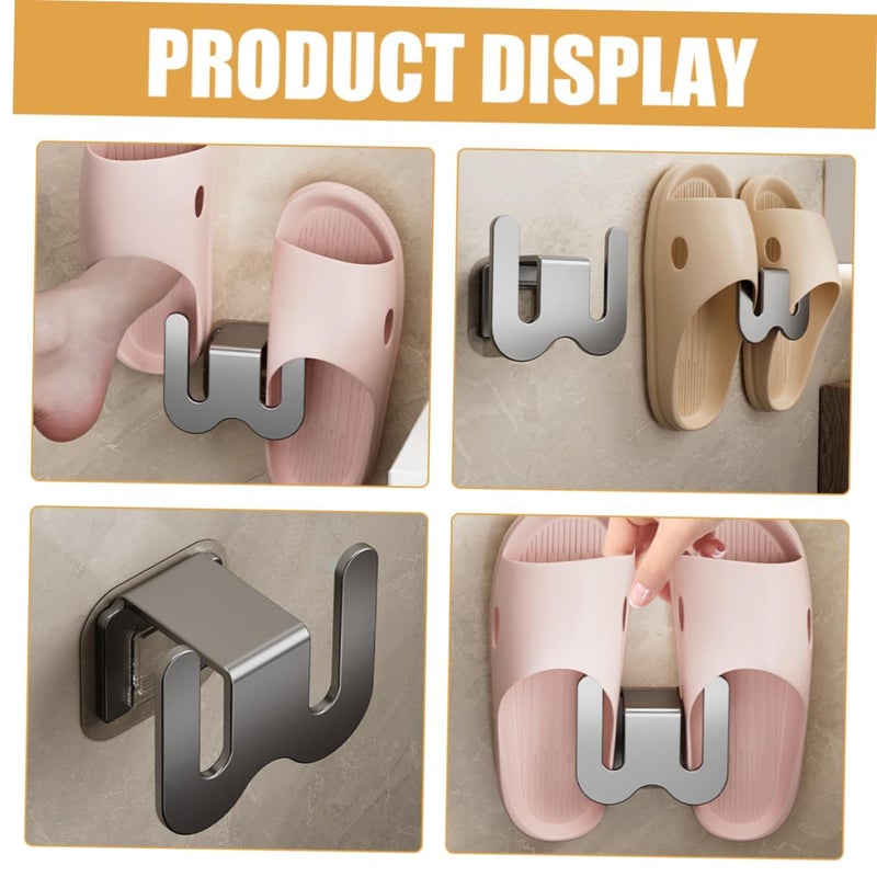 Black Wall Mounted Shoe Rack Over Door Hanger No Drill Space Saving Storage Organizer - Image 5