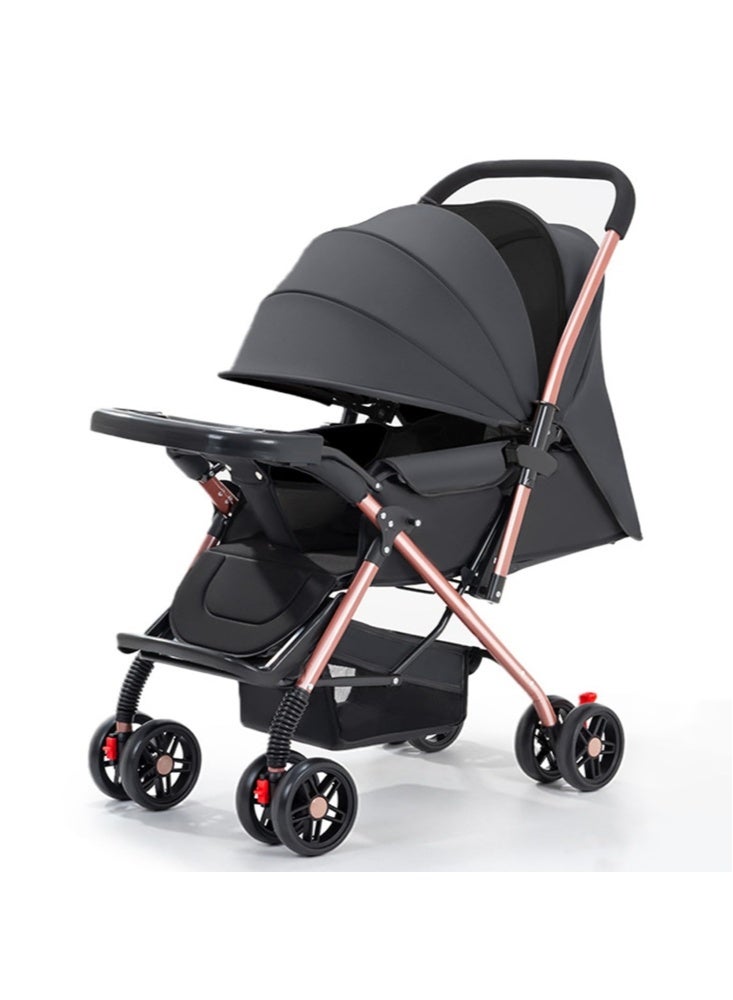 GGEROU Baby Stroller for toddlers 0-3 years,One-click Foldable Lightweight Infant Travel Stroller With Storage Basket,Multi-Postion Reclining Seat, Black - Image 1