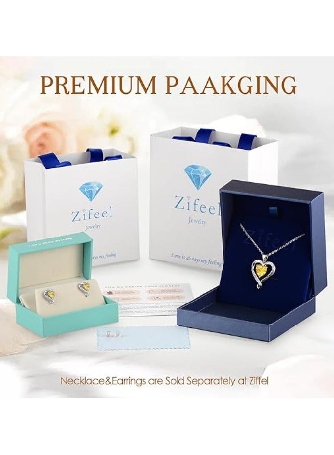 Zifeel Earrings for Women - S925 Sterling Silver Birthstone Heart Studs Earring for Girlfriend, Wife – Anniversary, Birthday ,Valentines Day, Mother’s Day, Gifts Jewellery for Women. - Image 5