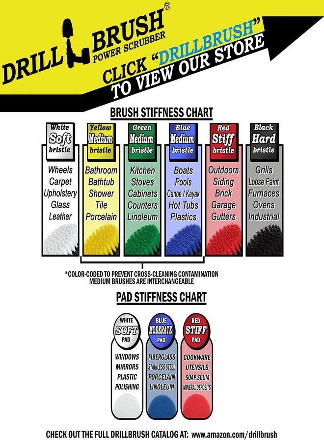 Drillbrush Heavy Duty Nylon Bristle Brush Cleaning Supplies with All Purpose Cleaner Paste, Lemon Lime Scented - Ideal for Deck, Patio, Home Siding, Outdoor Tile, Garage, Stainless Steel - Masonry Scrub Brush - Image 3