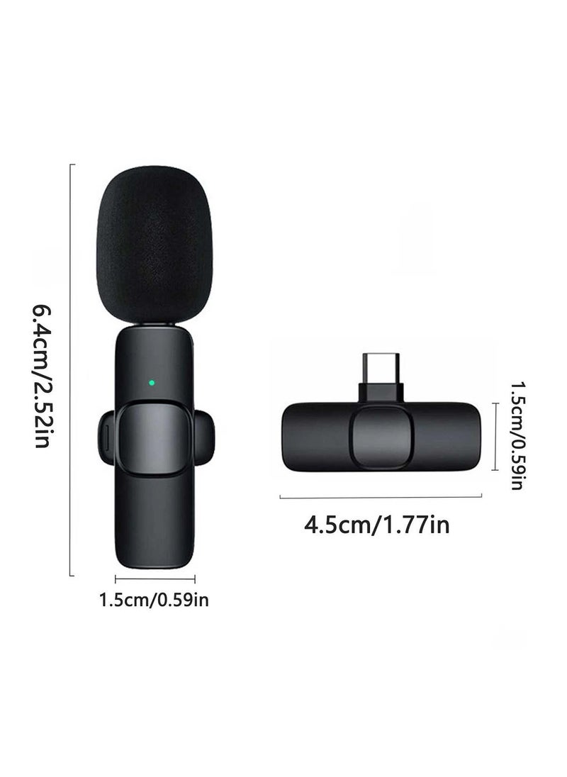 Wireless Lavalier Microphone for Smartphones – Auto-Pair, Noise Reduction, Plug & Play, 360° Pickup, 65Ft Range – Ideal for Vlogging, Zoom, YouTube, TikTok