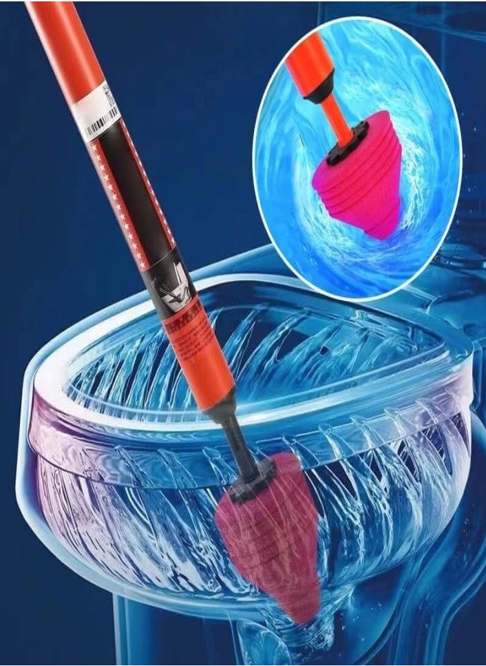 XVersion High-Pressure Toilet Unblocker Shot | Toilet Plunger | Clog Remover | Stainless Steel Toilet Unclogger for Toilet, Bathroom, Floor Drain, Clogged Pipes  - Image 5