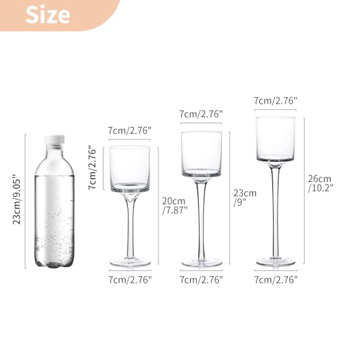NUPTIO Tealight Candle Holders Glass: Set of 3 Long Stemmed Candle Stands for Dinner Table Centerpiece - Monet Candleholders Pillar Floating Candles - Image 2