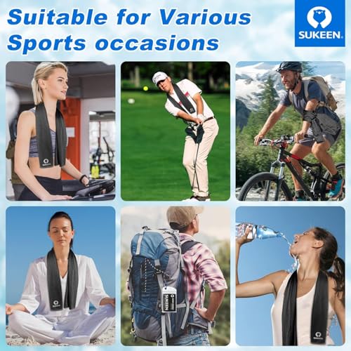 Sukeen Cooling Towel 20 Pack (40"x12") Ice Towel,Bulk Breathable Chilly Twoles,Microfiber Towel for Neck Face for Yoga,Sport,Running,Gym,Workout,Camping,Fitness,Travel & More Activities, Black - Image 5