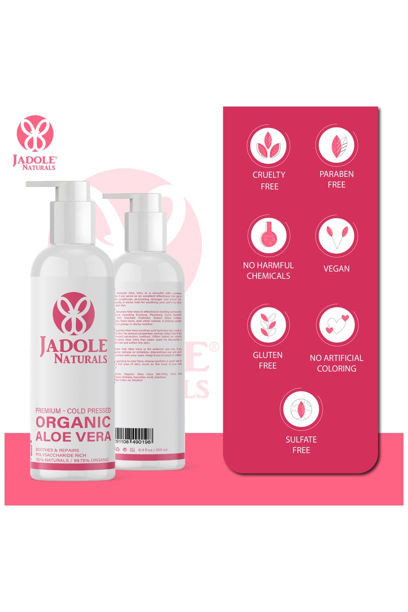 Jadole Naturals Organic Aloe Vera Gel, Promote Skin Elasticity, Ideal For All Skin Types, Soothe, Refresh, Nourish & Repair - Image 5