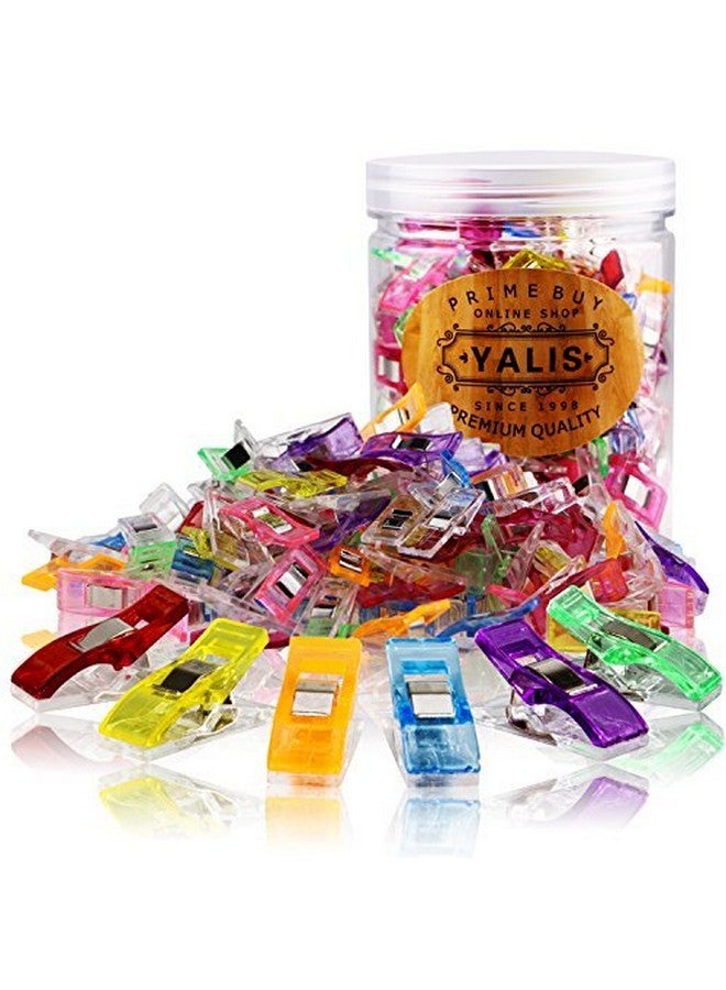 Yalis 100 Pcs Premium Sewing Clips Multipurpose Sewing Accessories Quilting Supplies Crafting Tools Assorted 9 Bright Colors - Image 1