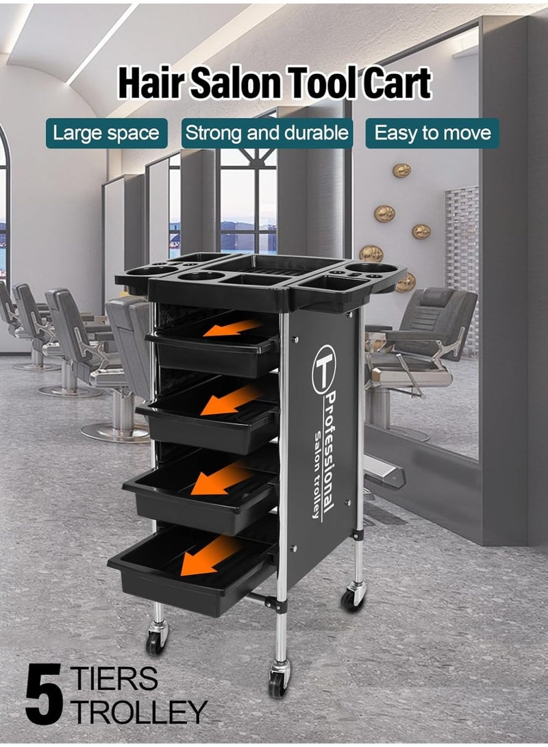 Meishida Ultimate Trolley Cart for Hair Salon Station – Space Saving Rolling Beauty Cart for Extra Storage, 4 Trays – Multipurpose Tool Organizer - Image 2