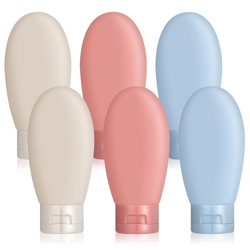 HARRODS Travel Bottles Set, 6 Pcs Leak Proof Refillable Squeezable Containers Set, Liquid Travel Accessories For Toiletry, Shampoo, Soap and Body Wash (60ml) - Image 4