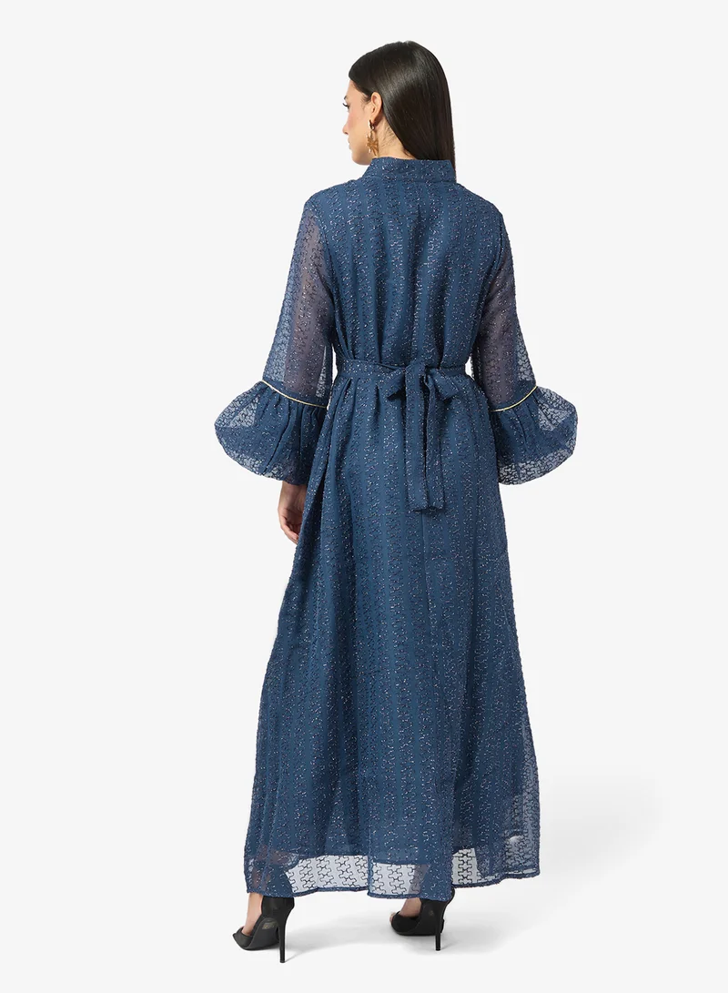 Khizana Embroidered Dress With Flare Sleeves