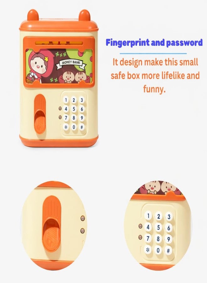 YUIOP - 5-in-1 Kids Money Bank - with Passcode & Fingerprint Sensor, Photo Frame, 11 Nursery Rhymes, Musical Do-Re-Mi & Animal Sounds – Educational Savings Toy for Boys & Girls Age 3+ (Red) - Image 3