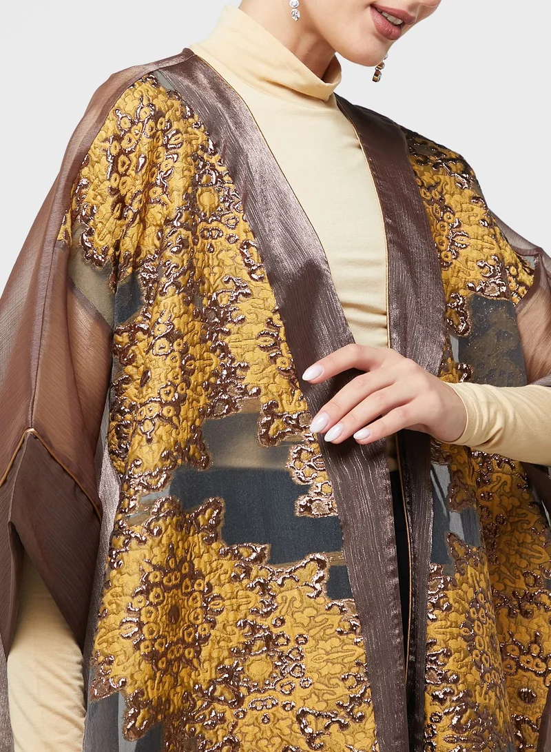 Thouq Cape Sleeve Printed Dress