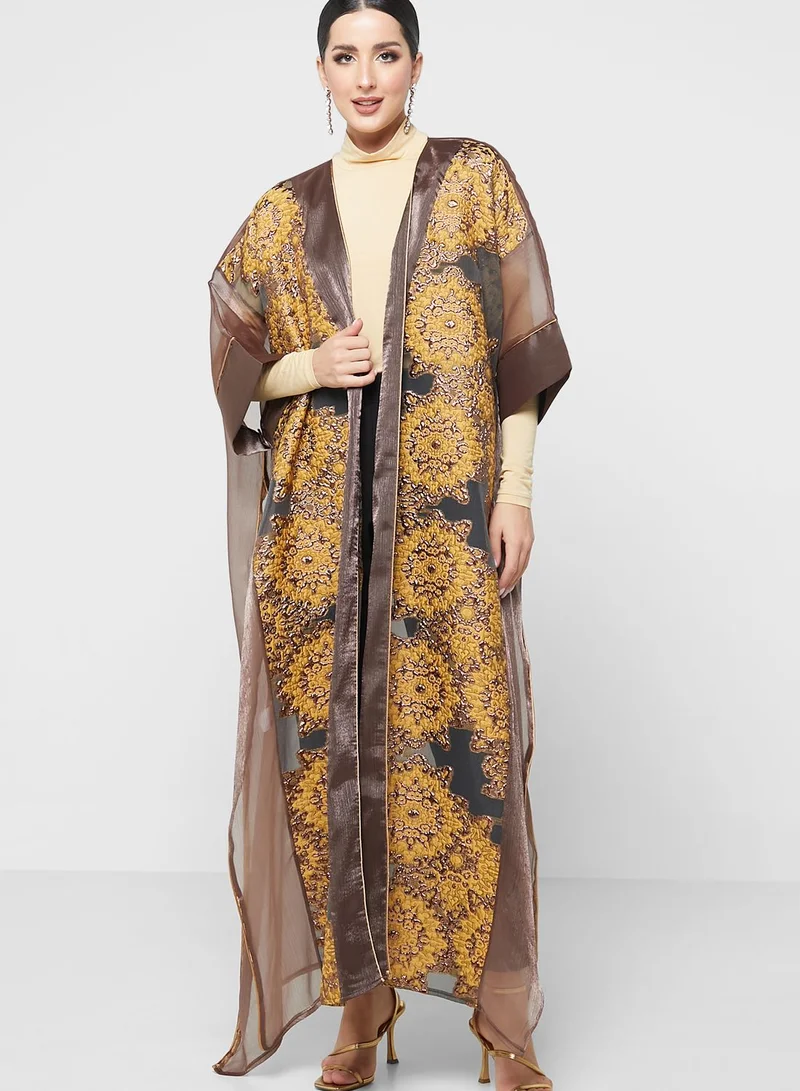 Thouq Cape Sleeve Printed Dress
