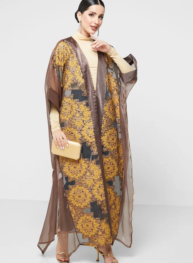 Thouq Cape Sleeve Printed Dress