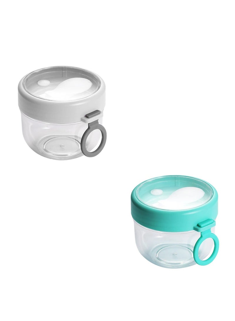 شو وو 2 Portable 20oz Jars with Lids and Spoons Enjoy Fresh Healthy Meals On The Go Our Leak Proof Container Set for Yogurt Oatmeal Snacks - Image 1
