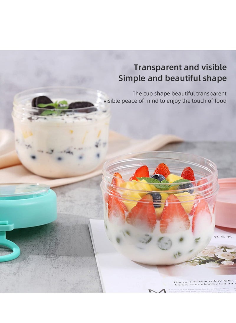 شو وو 2 Portable 20oz Jars with Lids and Spoons Enjoy Fresh Healthy Meals On The Go Our Leak Proof Container Set for Yogurt Oatmeal Snacks - Image 3