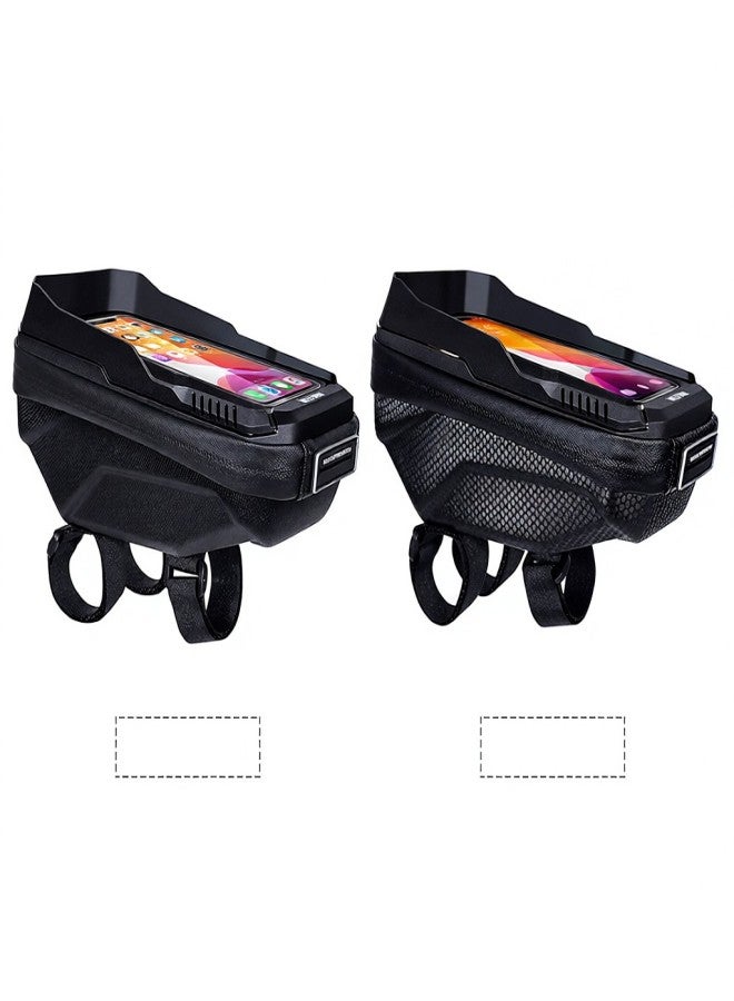 WILD MAN Touch Screen Bike Handlebar Bag Waterproof Front Frame Top Tube Bicycle Pouch Large Capacity Cycling Front Storage Bag for 6.7in Large Screen - Image 2