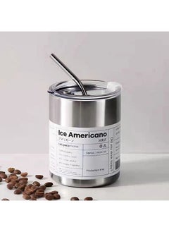 ShebSheb Stainless Steel Coffee Mug with Lid and Straw, Insulated Tumbler Coffee Cup,Vacuum Double Layer Tea Cup for Office Home Travel Coffee Milk Tea Latte  - Image 1