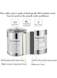 ShebSheb Stainless Steel Coffee Mug with Lid and Straw, Insulated Tumbler Coffee Cup,Vacuum Double Layer Tea Cup for Office Home Travel Coffee Milk Tea Latte  - Image 3