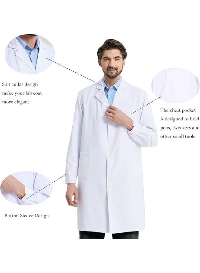 SBC Lab Coat Professional for Men Women Snap Closure Full Length Poly Cotton,Size-S - Image 2