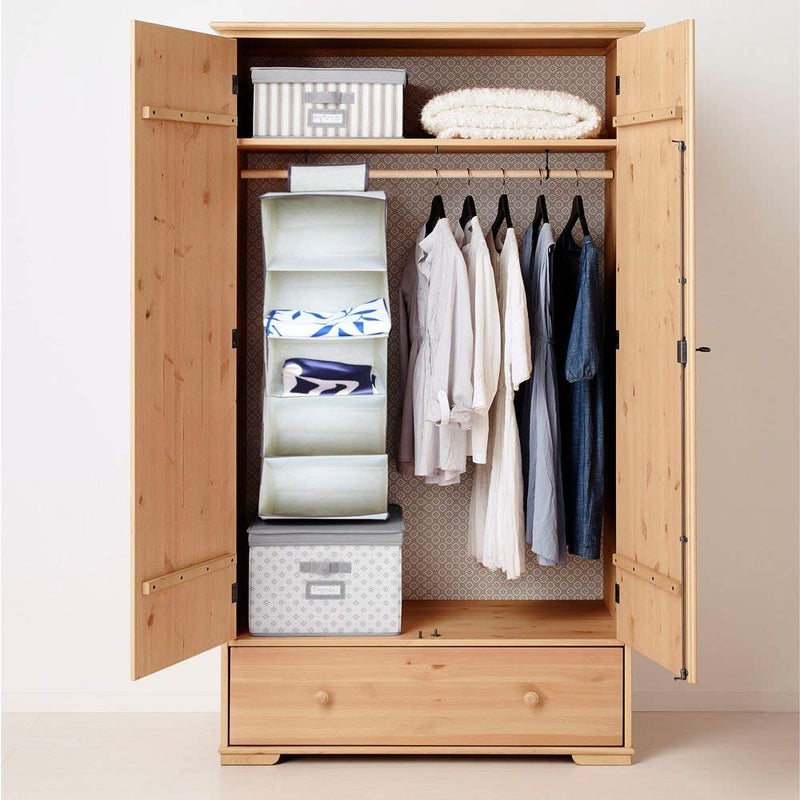 FosCadit 5 Layer NonWoven Fabric Plywood and Paper Board Clothes Hanging Organizer Wardrobe for Regular Garments Shoes Storage Cupboard Hanger Bag Multicolor - Image 4