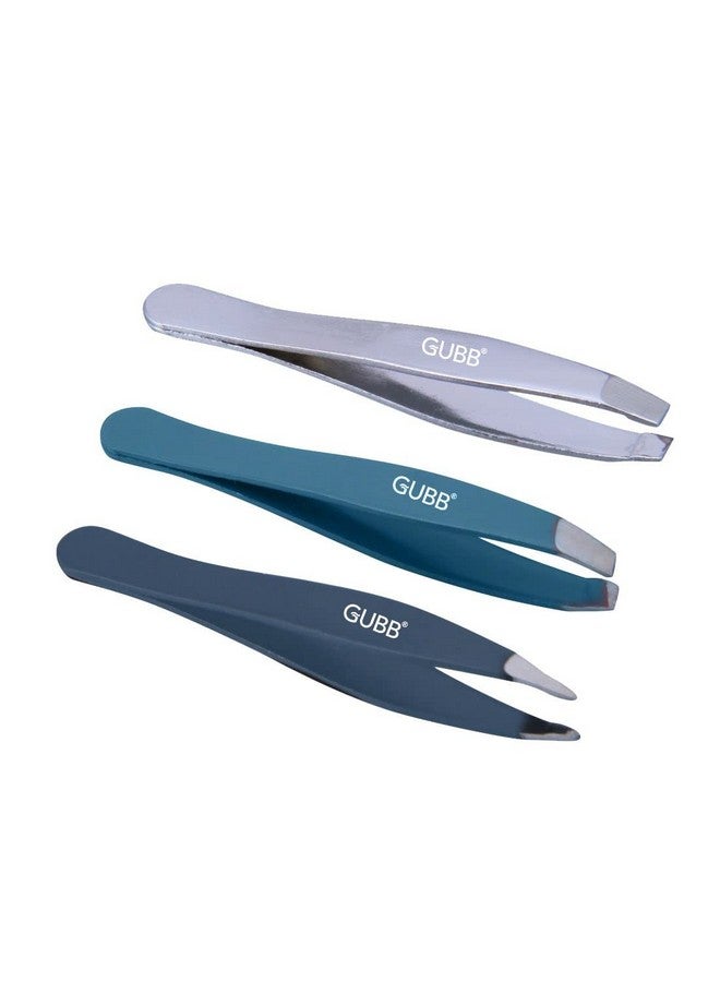 غوب مجموعة ملاقط GUBB Trio Mini لإزالة الشعر غير المرغوب فيه بسهولة ودقة - ملقط مائل وملقط مسطح وملقط مدبب - استخدامات متعددة - شعر الشفاه العلوية أو الحاجبين أو الجبهة أو الذقن - Image 1
