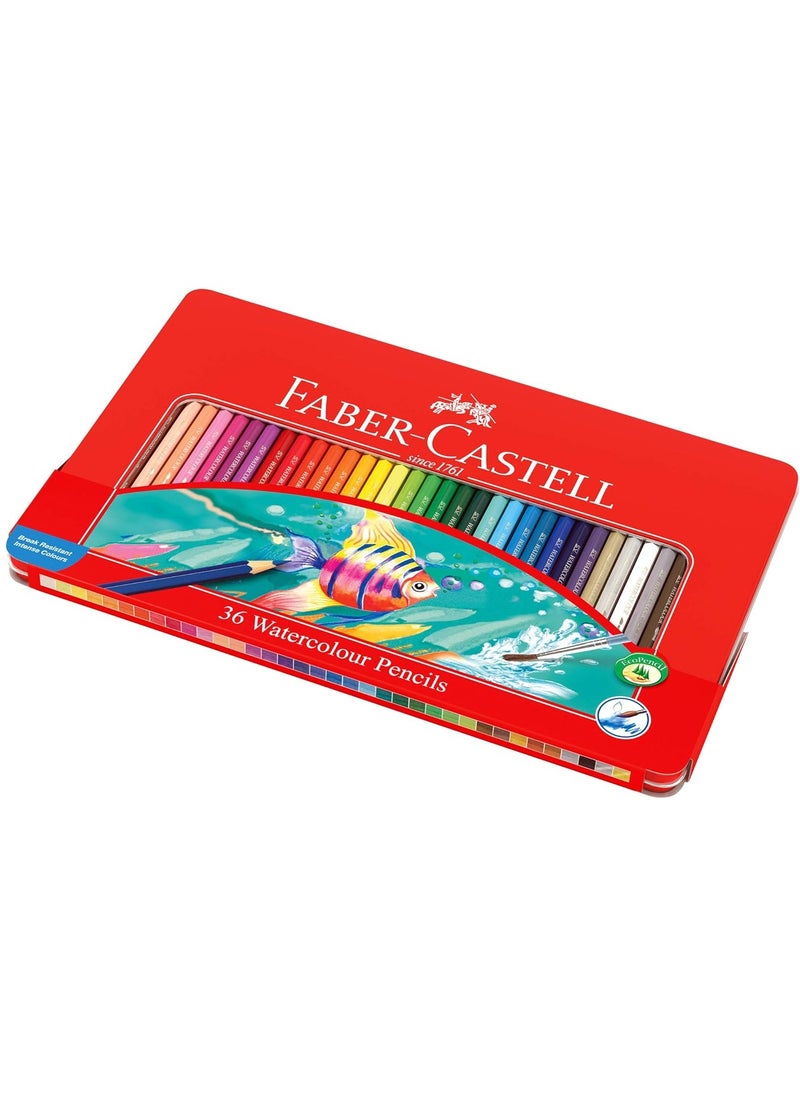 FABER-CASTELL - 36-Piece Watercolour Pencils With Paint Brush - Image 1