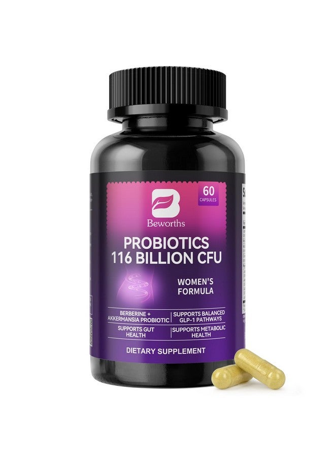 B BEWORTHS GLP-1 Supplement - Akkermansia Probiotics with Berberine for Women & Men, for GLP-1 Production, Digestive, Gut, Immune Health, Enhances Gut Digestive Lining Function, 60 Capsules - Image 1