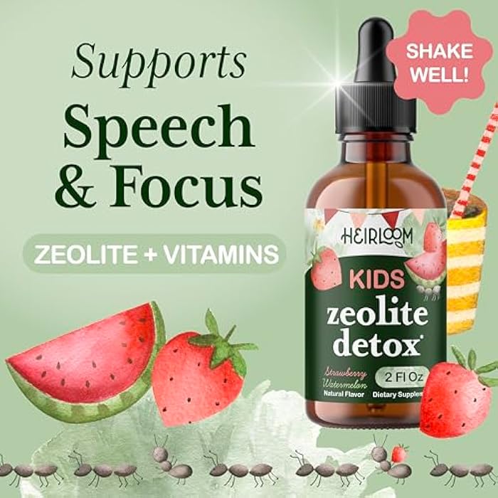HEIRLOOM Zeolite Detox for Kids Liquid Drops - Gentle Daily Cleanse & Speech Support with Methylated B12 & Vitamin D - Kids Clinoptilolite Zeolite Drops Detox Cleanse Supplement 2oz - Image 3